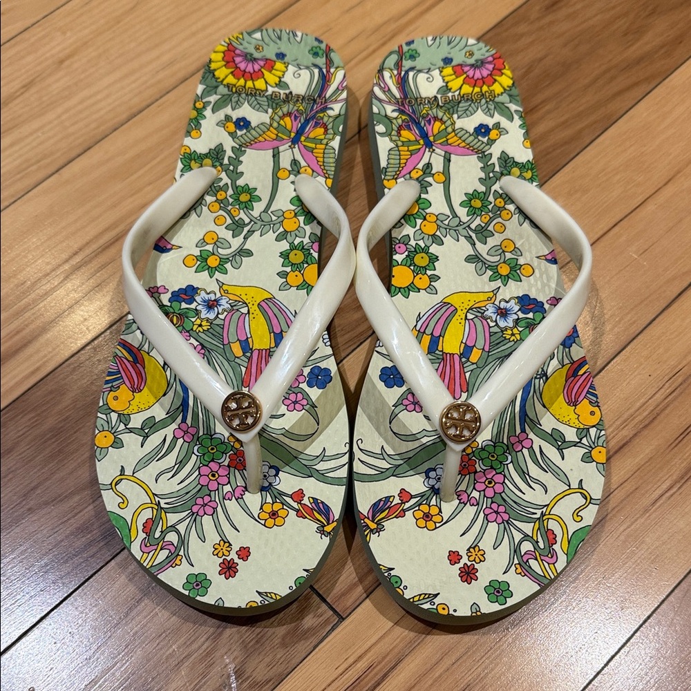 Tory Burch Floral Print Women's Flip Flops